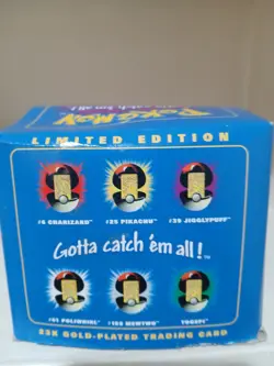 Pokemon 23k Gold Plated Jigglypuff Trading Card Sealed 1999 Blue Box Burger King - Image 3