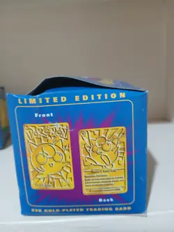 Pokemon 23k Gold Plated Jigglypuff Trading Card Sealed 1999 Blue Box Burger King - Image 4
