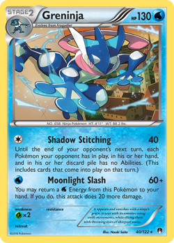 GRENINJA 40/122 RARE BREAKPOINT POKEMON REVERSE HOLO LP - Image 1