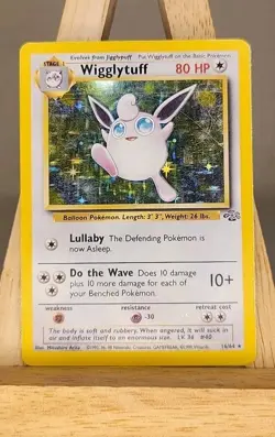 Vintage 1999 Pokemon TCG Jungle Unlimited Wigglytuff Holo 16/64 - Image 1