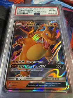 Charizard GX Black Star Promo #SM211 2019 Pokemon Hidden Fates PSA 8 MINT - Image 2