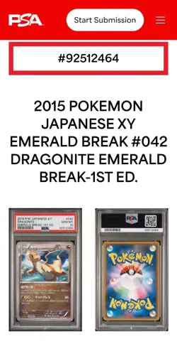 ⭐ Dragonite 1st Edition 042/078 Certified PSA 10 Low Pop XY Pocket Monsters P.M. - Image 2