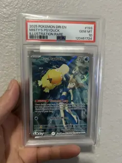 Pokemon Misty's Psyduck 193/182 Destined Rivals Illustration Rare Holo PSA 10 - Image 1