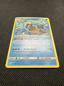 Pokemon TCG Blastoise 25/181 Cracked Ice Holo Rare Team Up - Image 4