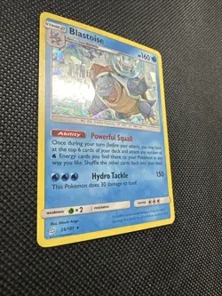 Pokemon TCG Blastoise 25/181 Cracked Ice Holo Rare Team Up - Image 5