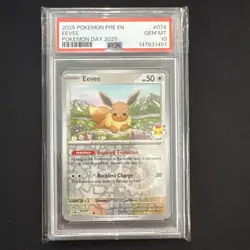 Eevee 074 (Pokemon Day 2025) (Reverse Cosmos Holo) PSA 10 - Image 1