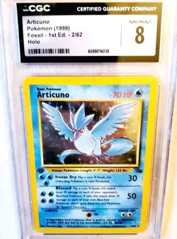 Pokemon FIRST EDITION ARTICUNO Fossil #02/62 1st Ed Holo Rare WOTC 1999 Pokemon - Image 1