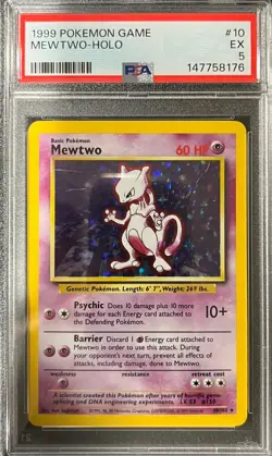Pokemon Mewtwo Base Set Holo PSA 5 - Image 1