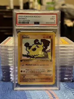2000 Pokemon Team Rocket Mankey 1st Edition #61 MINT 9 - Image 1