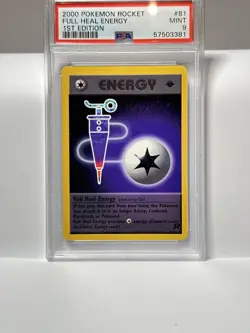 Pokemon 2000 Team Rocket Full Heal Energy 1st Edition PSA 9 Mint #81 Graded TCG - Image 2