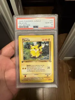 PIKACHU - 1999 Pokemon Jungle, 1st Edition #60, PSA 10 - Image 1