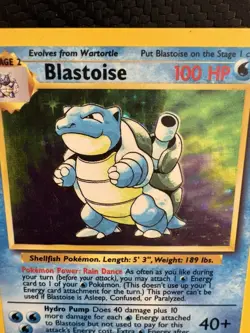 1999 Pokemon Base Set Blastoise Holo 2/102 WOTC LP Vintage - Image 2