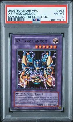 2003 Yu-Gi-Oh! XZ-Tank Cannon Magician's Force MFC 1st Edition Super Rare PSA 8 - Image 1