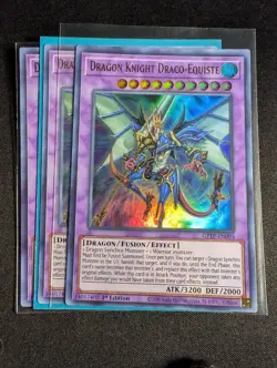 Yugioh - 3x Dragon Knight Draco-Equiste GFTP-EN093 1st Ultra Rare NM - Image 1