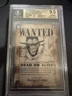 Bandai One Piece Portgas.D.Ace OP13-119 Carrying on His Will SP ERR BGS 9.5 2025 - Image 1