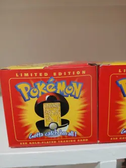 1999 Burger King Collectible PIKACHU Pokemon Ball 23k Gold-plated Trading Card - Image 1