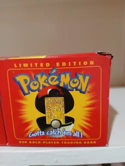 1999 Burger King Collectible PIKACHU Pokemon Ball 23k Gold-plated Trading Card - Image 2