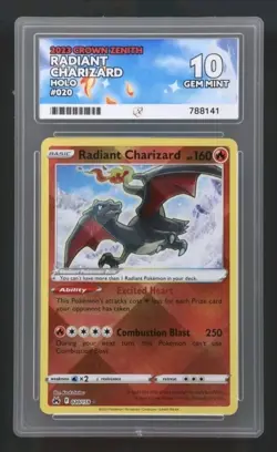Pokemon Card Radiant Charizard Crown Zenith 020/159 Ace 10 Perfect Subgrades - Image 1
