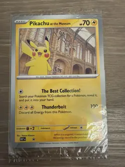 Pikachu at the Museum Black Star Promo Jumbo Sealed Pokemon Card - Image 1