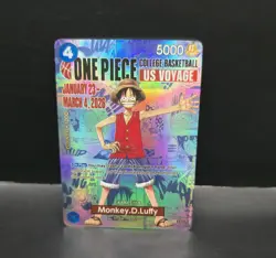 College Basketball Luffy Promo US Voyage One Piece Monkey D. Luffy *CUSTOM CARD* - Image 1