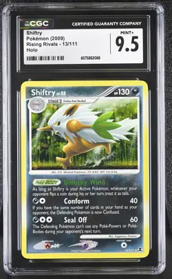 CGC 9.5 MINT+ Shiftry 2009 Rising Rivals 13/111 Holo Pokemon Card - Image 1
