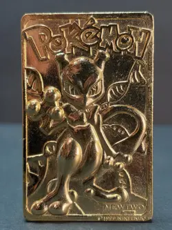1999 Burger King Pokemon Mewtwo 23K Gold Plated Card Nintendo Promo - Image 1