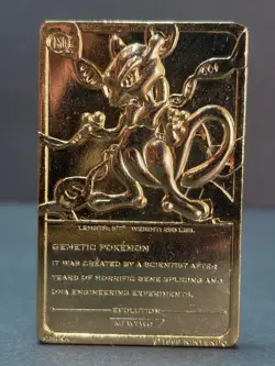 1999 Burger King Pokemon Mewtwo 23K Gold Plated Card Nintendo Promo - Image 5