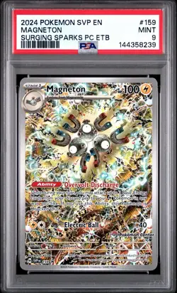 2024 POKEMON SVP EN-SV BLACK STAR PROMO 159 MAGNETON SURGING SPARKS PC ETB PSA 9 - Image 1
