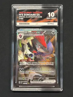 Pokemon TCG N's Zoroark ex SIR 185/159 Journey Together Ace 10 - Image 1