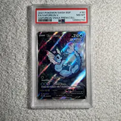 Vaporeon V 181 Vmax Premium Collection Swsh Black Star Promo Pokemon PSA 8 *145 - Image 1