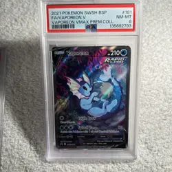 Vaporeon V 181 Vmax Premium Collection Swsh Black Star Promo Pokemon PSA 8 *145 - Image 2
