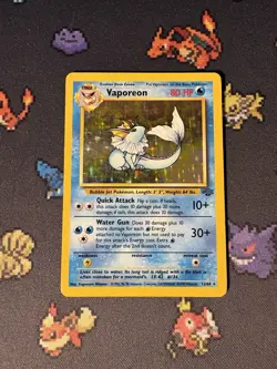 Pokemon Cards Vaporeon 12/64 Holo Rare Jungle UNLIMITED - (MP) - Image 1