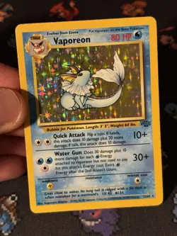 Pokemon Cards Vaporeon 12/64 Holo Rare Jungle UNLIMITED - (MP) - Image 2