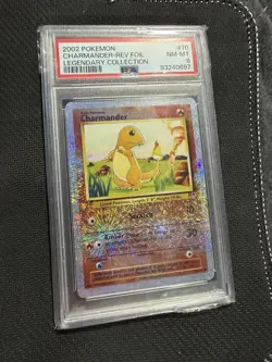 2002 POKEMON LEGENDARY COLLECTION #70 CHARMANDER-REVERSE FOIL PSA 8 - Image 2