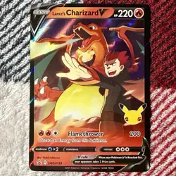 POKEMON TCG LANCE'S CHARIZARD V BLACK STAR PROMO! SWSH133 CELEBRATIONS! - Image 1