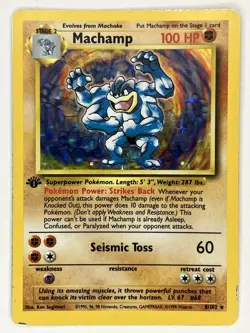 Machamp MP 8/102 Base Set Holo Unlimited Pokemon TCG Rare - Image 1