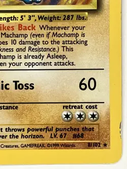 Machamp MP 8/102 Base Set Holo Unlimited Pokemon TCG Rare - Image 4