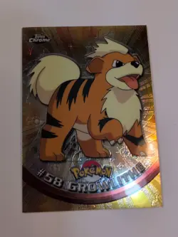 Growlithe #58 Topps Chrome - 2000 TV Animation Pokemon Card LP - Image 2