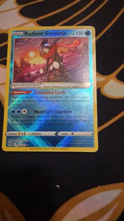 Pokemon TCG Radiant Greninja Sword & Shield Astral Radiance Holo 046/189 - Image 1