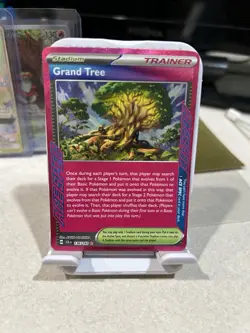 Pokemon Grand Tree Trainer-Stadium Ace SPEC Rare Holo 136/142 SV07 Stellar Crown - Image 1