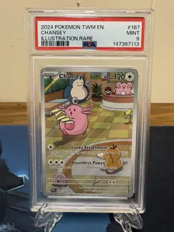 Chansey - 187/167 PSA 9 MINT Twilight Masquerade Illustration Rare Pokemon - Image 1