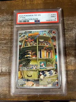 POKEMON 2024 Temporal Forces Illustration Rare LITTEN #167 PSA 9 Mint RARE - Image 1