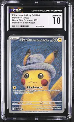 Pikachu With Grey Felt Hat 085 Pokemon X Van Gogh Pokemon CGC 10 Gem Mint *019 - Image 1