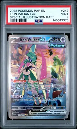 Iron Valiant EX 249/182 Special Illustration Rare Pokemon PSA 9 *375 - Image 1