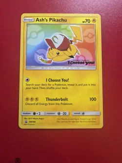 Pokemon TCG Ash's Pikachu TCG SM108 2017 Promo 'I Choose You' NM - Image 1