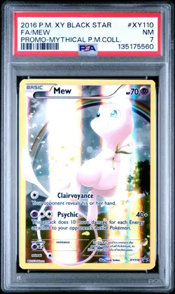 2016 POKEMON XY BLACK STAR PROMO MYTHICAL POKEMON COLL #XY110 FULL ART/MEW PSA 7 - Image 1
