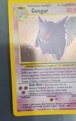 wotc ,1999 Pokemon FOSSIL holo Gengar 5/62 - Image 4