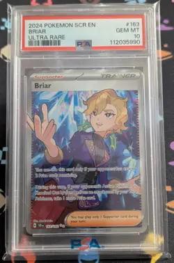 Pokemon TCG Briar 163/142 Ultra Rare Full Art Stellar Crown PSA 10 Gem Mint - Image 1
