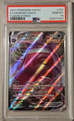 Gengar VMAX 157/264 PSA 10 Full Art Fusion Strike 2021 Pokemon SWSH - Image 1
