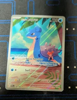 Pokemon TCG Destined Rivals Misty's Lapras Holo Card 194/182 Illustration Rare - Image 1